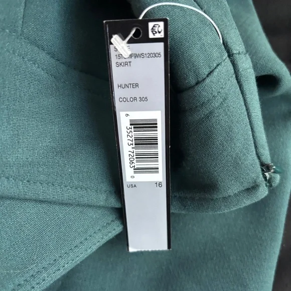 Tahari Straight Pencil Skirt - Hunter Green Size 16 - Picture 9 of 11